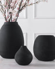 Hearth - Matte Black Vases (Set of 3)