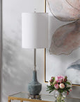 Piers - Mottled Buffet Lamp - Blue