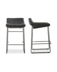 Starlet - Counter Stool Leather (Set of 2) - Onyx Black