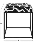 Twists And Turns - Fabric Accent Stool - Black