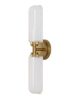Wellsville - 2 Light Brass Sconce - White / Gold