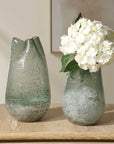 Chianti - Seeded Glass Vases (Set of 2) - Blue / Green