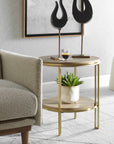 Elise - Round Brass Side Table