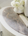 Serenity - Wavecrest Oval Nightstand - White