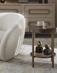 Cusano - Round Dark Marble Accent Table - Brass / Brown