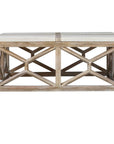 Catali - Stone Coffee Table - White & Light Brown