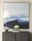 Cold Shoulder - Hand Painted Landscape Art - Black / Blue / Gray / White / Woodtone