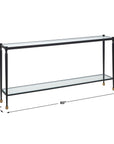 Javana - Glass / Iron Console Table - Brass,Bronze
