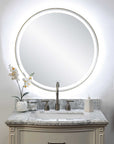 Crofton - Lighted Brass Round Mirror