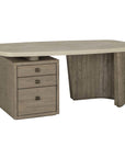 Angus - Solid Wood Desk - Antique White / Distressed Gray