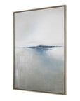 Above The Waterline - Abstract Painting - Blue / Gray / White