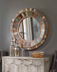 Jeremiah - Round Wood Mirror - Light Brown