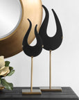 Black - Flame Sculptures (Set of 2)