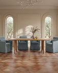Lydia - Slipcover Dining Chair - Blue / Gray