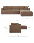 Bryn - Sectional Camel Right Stationary Sofa - Camel