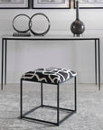 Twists And Turns - Fabric Accent Stool - Black