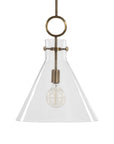 Imbuto - Funnel Glass 1 Light Pendant - White & Gold
