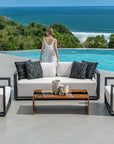 Remsen - Outdoor Sofa - Black / Oyster