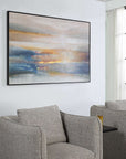 Seafaring Dusk - Hand Painted Abstract Art - Beige