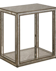 Julie - Mirrored End Table - Pearl Silver