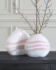 Blush - Swirl Glass Vases (Set of 2)