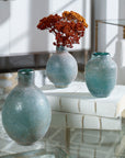 Mercede - Weathered Vases (Set of 3) - Blue-Green