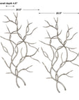 Silver Branches - Wall Art (Set of 2) - Pearl Silver