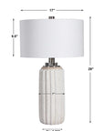 Azariah - Crackle Table Lamp - White