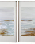 Coastline - Framed Prints (Set of 2) - Light Brown