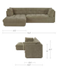 Mischa - Left Sectional - Sage Green