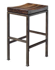 Beck - Industrial Bar Stool - Dark Brown & Black