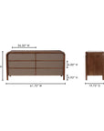 Rye - 6 Drawer Dresser - Warm Brown