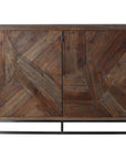 Evros - Reclaimed Wood 2 Door Cabinet - Dark Brown