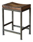 Beck - Wood Counter Stool - Dark Brown & Black