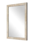 Pave - Rectangular Travertine Mirror - White
