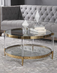 Kellen - Glass Coffee Table - Gold