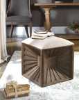 Jia - Wooden Ottoman - Light Brown