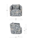 Cecil - Accent Chair Tapestry - Blue / Gray