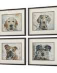Dog Days - Framed Prints (Set of 4) - Black / Blue / Brown / Gray / Orange / White