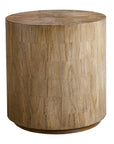 Nevis - Wood Cylinder Side Table - Woodtone