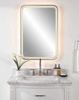 Crofton - Vanity Mirror - Black & Pearl Silver