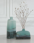 Fuze - Vases (Set of 2) - Aqua & Bronze