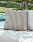Involve - Outdoor Striped Pillow - Gray / White