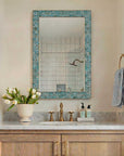 Coralie - Tile Mirror - Blue / Gold / Green