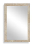 Pave - Rectangular Travertine Mirror - White