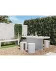 Lyon - Outdoor Cement Dining Table - Pearl Silver