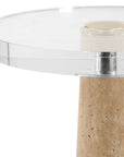 Niari - Travertine Drink Table - Light Brown