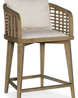 Surfrider - Sundance Barrel Back Counter Stool - Beige / Light Brown
