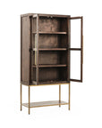 Freemont - Solid Wood Tall Cabinet - Kona Brown