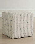 Joie - White Chenille Ottoman - White